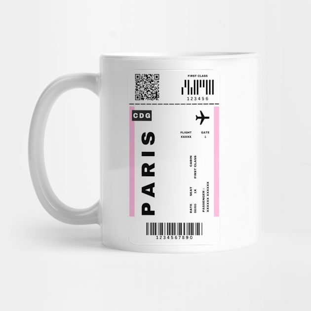 Paris Boarding Pass France Destination Ticket by Saraahdesign